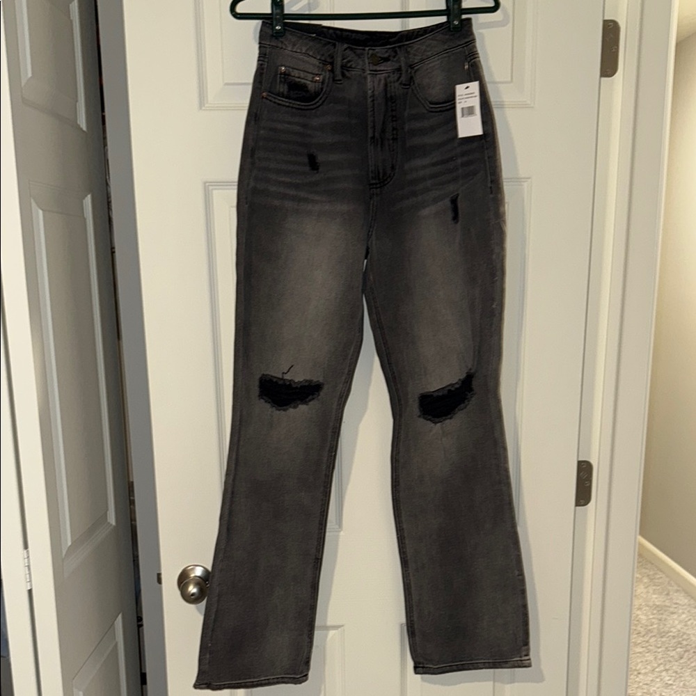 NWT:  AFRM “The High Rise Wide Leg” Jeans with Distressed Details